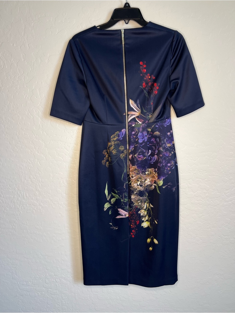 Ted Baker Navy Floral Midi Dress with Multicolor Bouquet Print - Picture 5 of 9